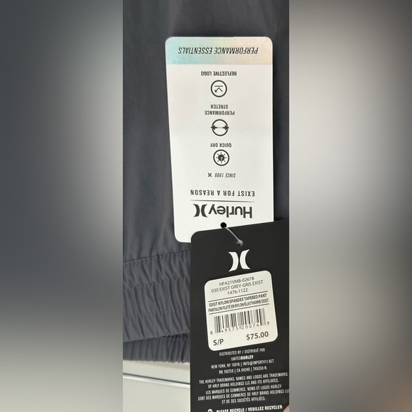 ✨NWT✨ Hurley: Men’s Exist Tapered Pants (Nylon/Spandex) -Size Small - Picture 10 of 10